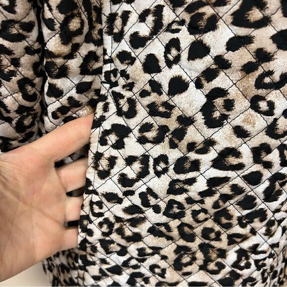 Chicos quilted animal print jacket with faux leather trim XL - Picture 4 of 6